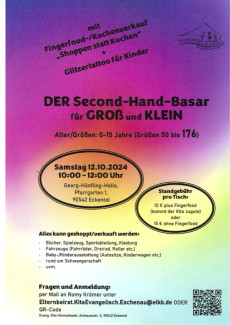Plakat Basar mit Zeiten und Infos