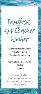 Tauffest Zeit und Ort als Bild