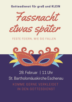 Plakat Groß und Klein 28.2 11 Uhr Fasching verspätet feiern