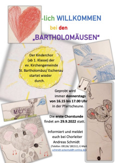 Flyer mit Zeit und Ort der Proben