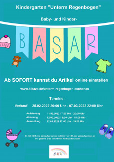Flyer Online Basar KiTa Unterm Regenbogen Verkauf 25.2.-07.3.