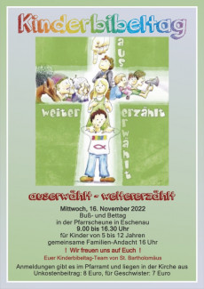 Plakat zum Kinderbibeltag in Eschenau